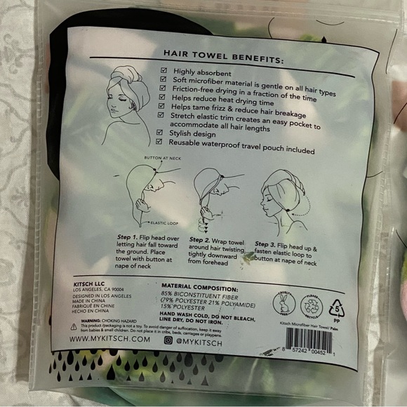 Kit.sch towel scrunchies and headband, hand gloves mask shower set - Picture 6 of 15